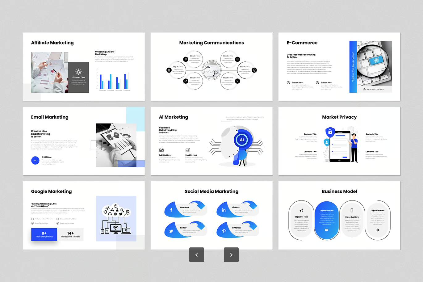 数字营销PPT模板高级商务可编辑动态创意极简设计一键套用Digital Marketing PowerPoint Presentation Template-演示喵HUB