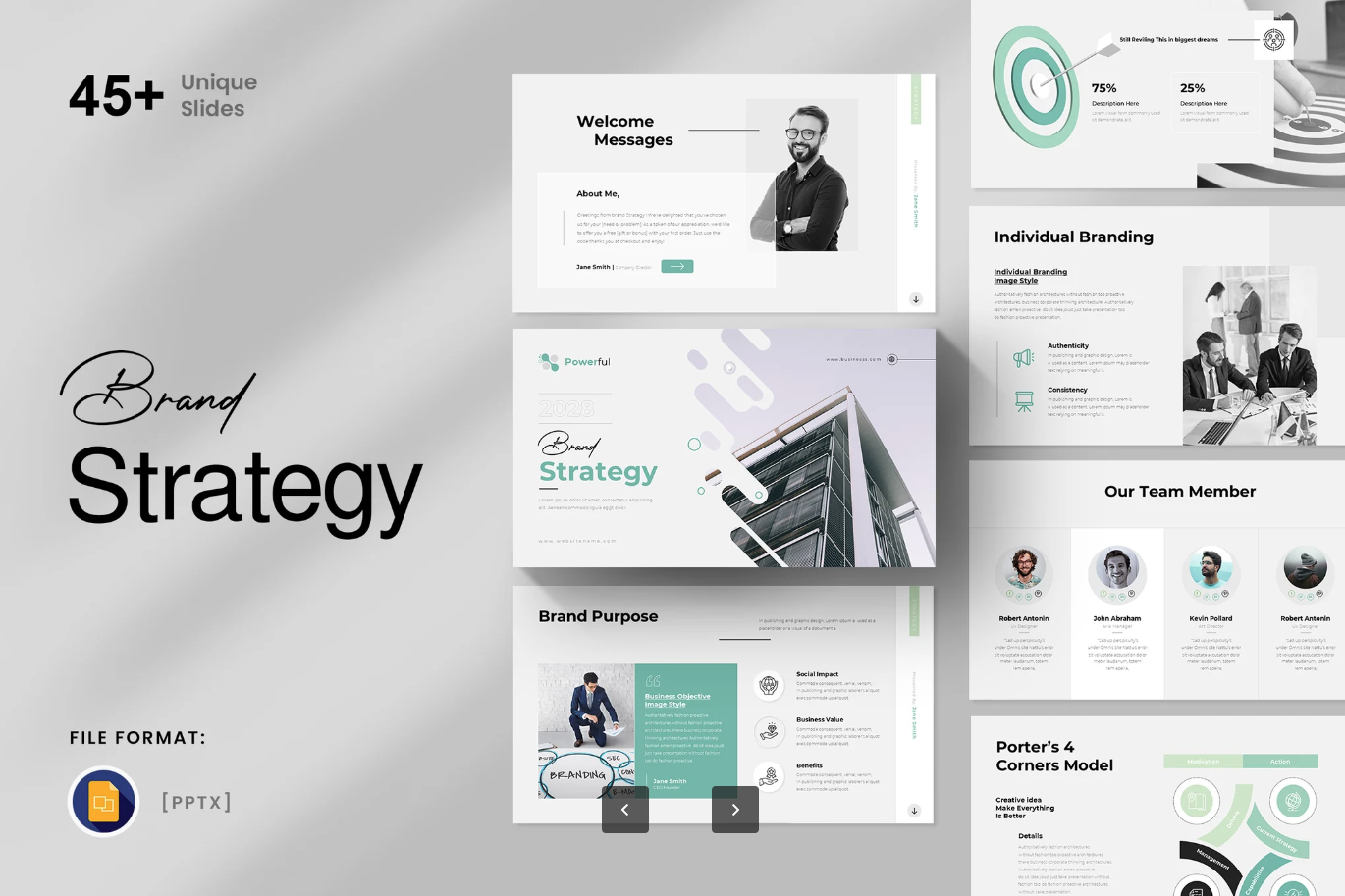 高端品牌策划PPT模板GoogleSlides商务风可编辑企业级演示文稿Brand Strategy Google Slides Presentation Template-演示喵HUB