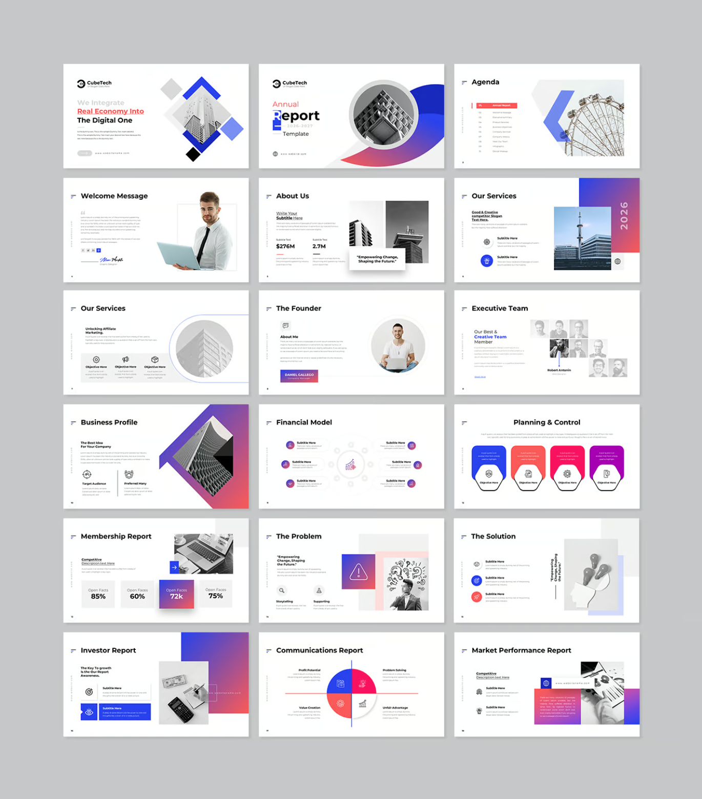 2025年度报告PPT模板商务风Google Slides可编辑动态演示文稿Annual Report Google Slides Presentation Template-演示喵HUB