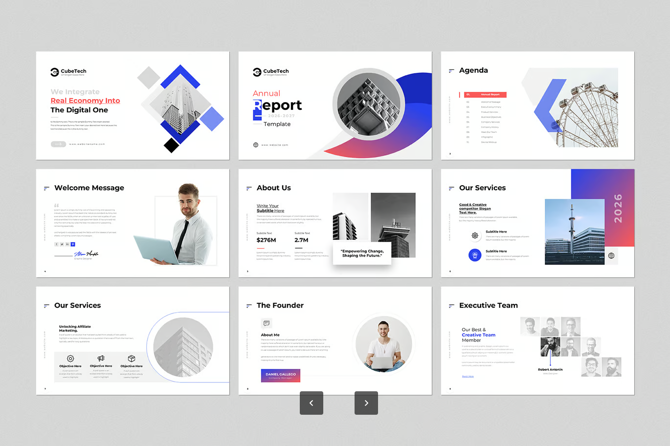 2025年度报告PPT模板商务风Google Slides可编辑动态演示文稿Annual Report Google Slides Presentation Template-演示喵HUB