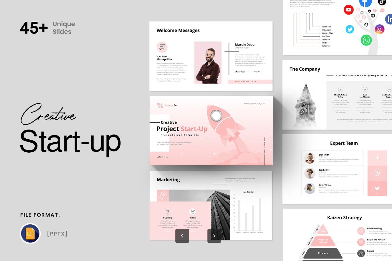 创业风PPT模板商务高端可编辑Google Slides演示文稿2025最新款Start-Up Google Slides Presentation Template-演示喵HUB