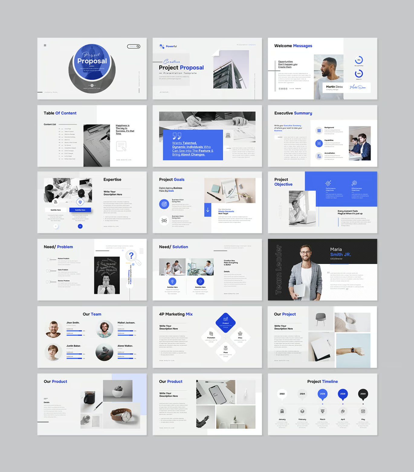 商务PPT模板高级感可编辑动态Project Proposal工作汇报提案策划案Project Proposal PowerPoint Presentation Template-演示喵HUB