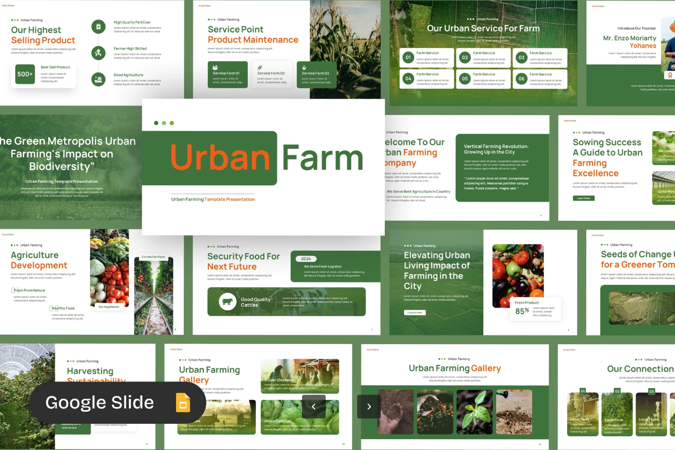 高端Urban Farming PPT模板城市农业商务风可编辑简约大气Urban Farming-演示喵HUB