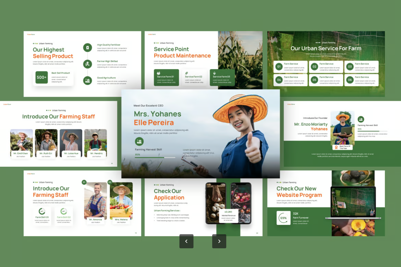 高端Urban Farming PPT模板城市农业商务风可编辑简约大气Urban Farming-演示喵HUB