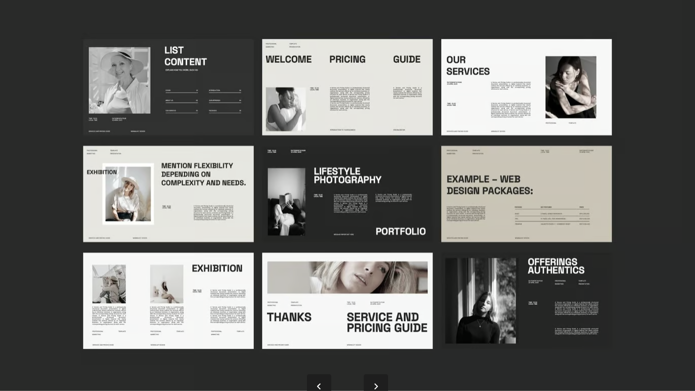 苹果Keynote商务模板 服务价格指南PPT 极简可编辑企业级设计Service and Pricing Guide Template - Keynote-演示喵HUB