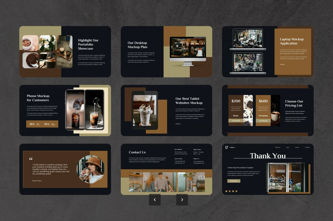 2025新款Cafelace咖啡店Google Slides高端商务风可编辑PPTX模板Cafelace - Coffee Shop Google Slides Template-演示喵HUB