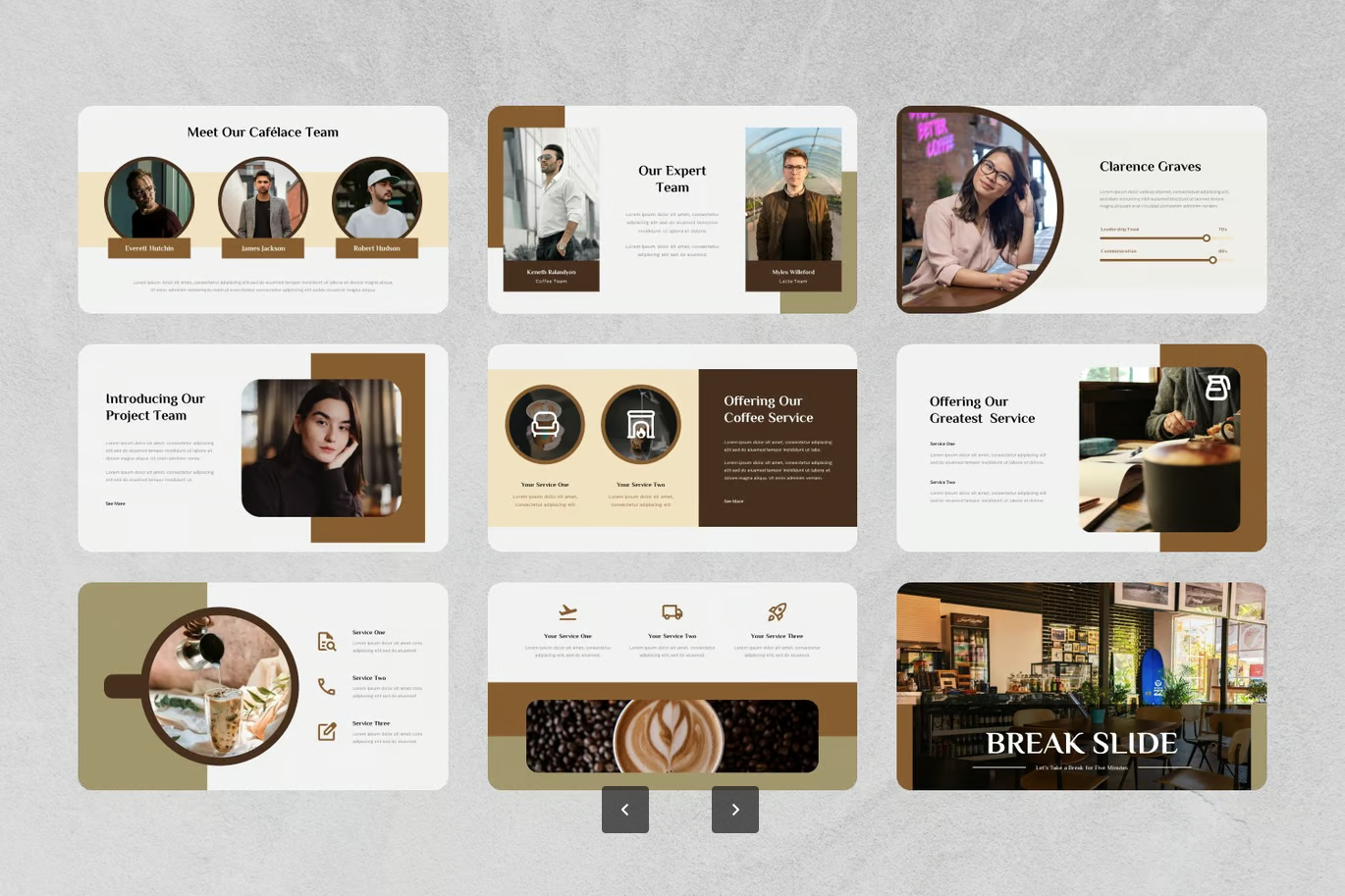 2025新款Cafelace咖啡店Google Slides高端商务风可编辑PPTX模板Cafelace - Coffee Shop Google Slides Template-演示喵HUB