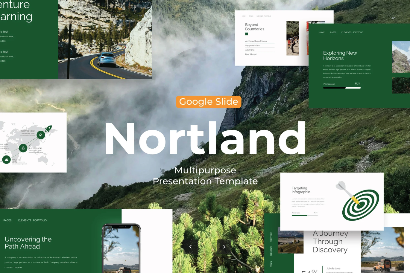 PPT模板北欧风商务简约Google幻灯片可编辑ins风演示文稿Nortland - Google Slide Template-演示喵HUB