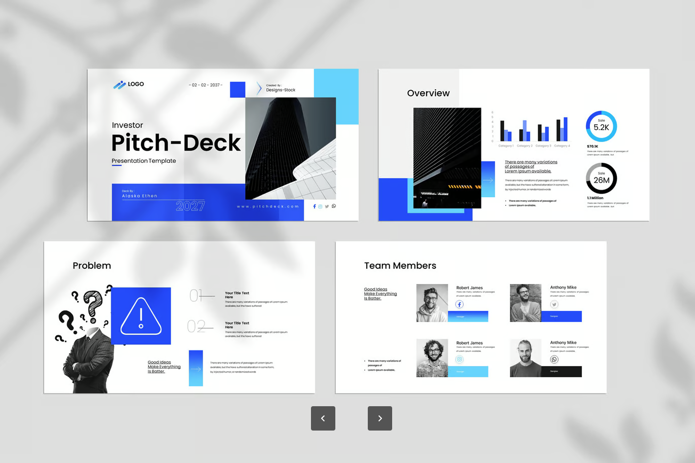 投资人专用PPT模板可编辑48页商业计划书融资路演极简风Investor Pitch-Deck Presentation Template-演示喵HUB