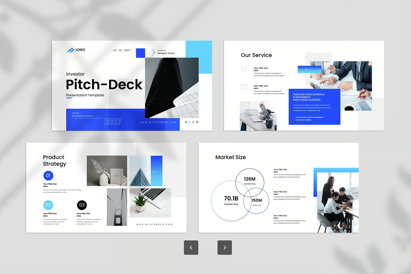 投资人专用PPT模板可编辑48页商业计划书融资路演极简风Investor Pitch-Deck Presentation Template-演示喵HUB