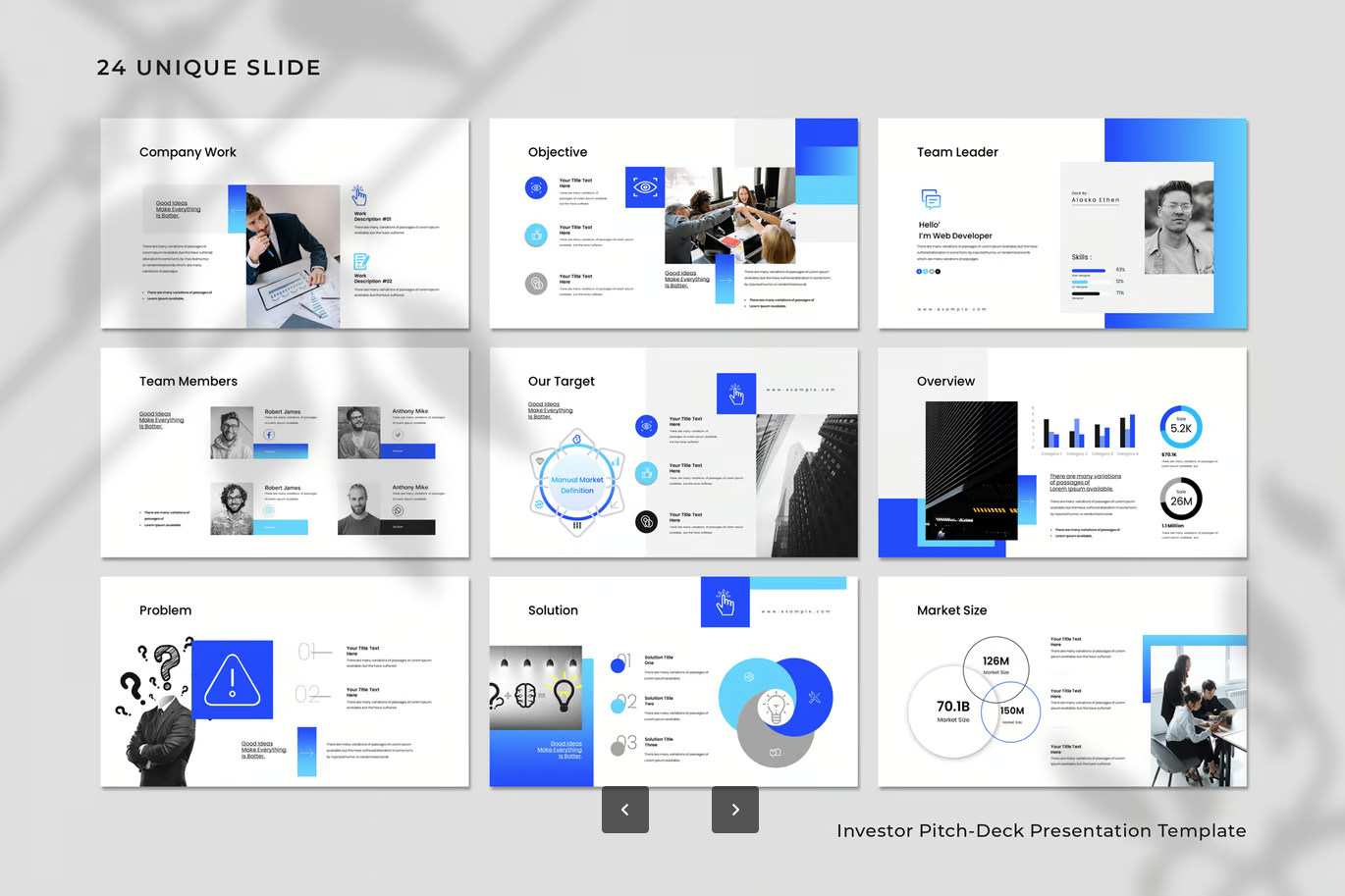 投资人专用PPT模板可编辑48页商业计划书融资路演极简风Investor Pitch-Deck Presentation Template-演示喵HUB