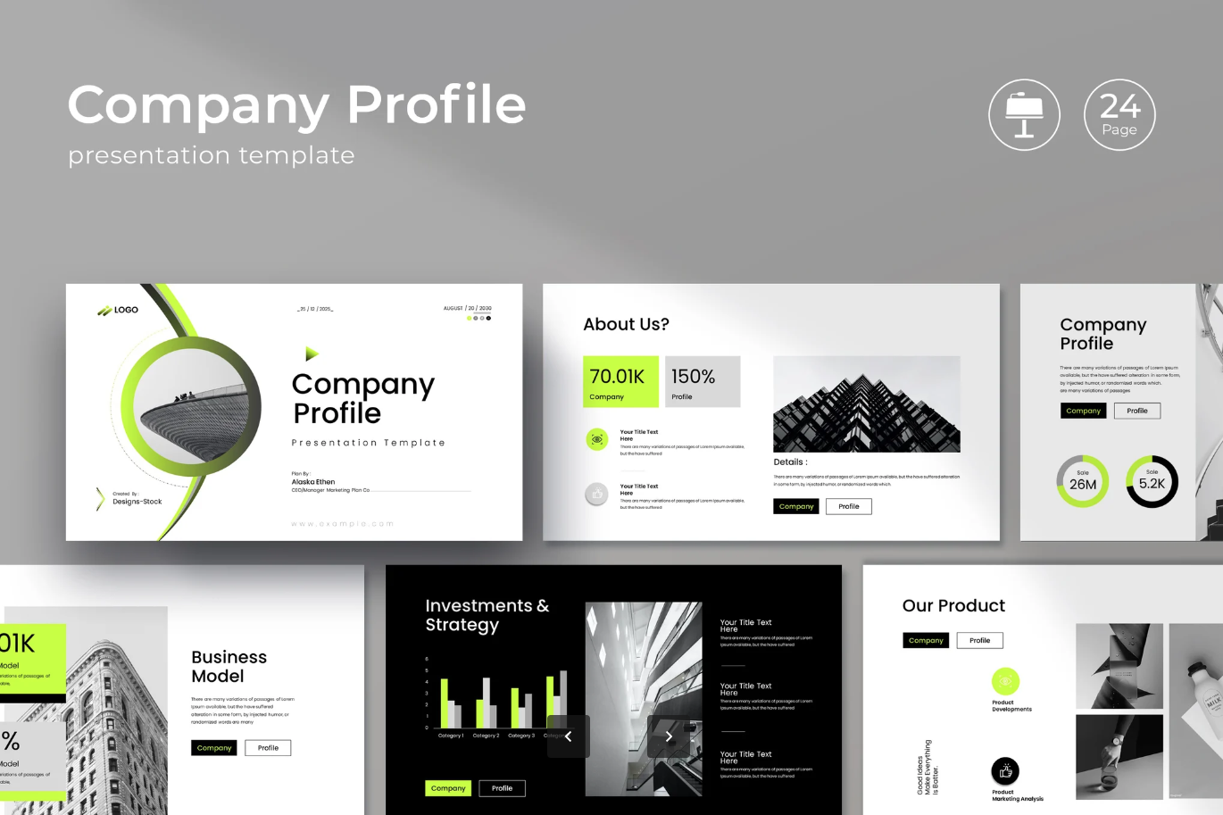 Keynote公司简介模板商务风高端大气可编辑企业宣传PPT素材Company Profile Keynote Template-演示喵HUB