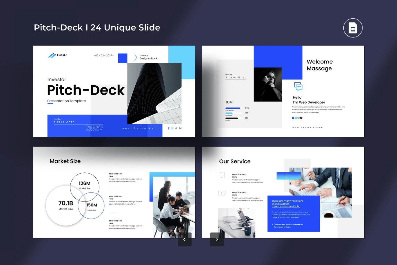 投资人融资路演PPT模板Google Slides可编辑商务极简风创业答辩必备Investor Pitch-Deck Google Slide Template-演示喵HUB
