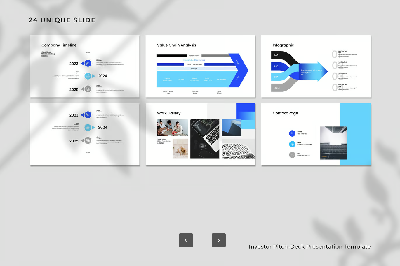 投资人融资路演PPT模板Google Slides可编辑商务极简风创业答辩必备Investor Pitch-Deck Google Slide Template-演示喵HUB