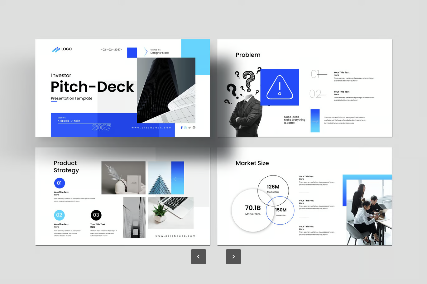 投资人融资路演PPT模板Google Slides可编辑商务极简风创业答辩必备Investor Pitch-Deck Google Slide Template-演示喵HUB