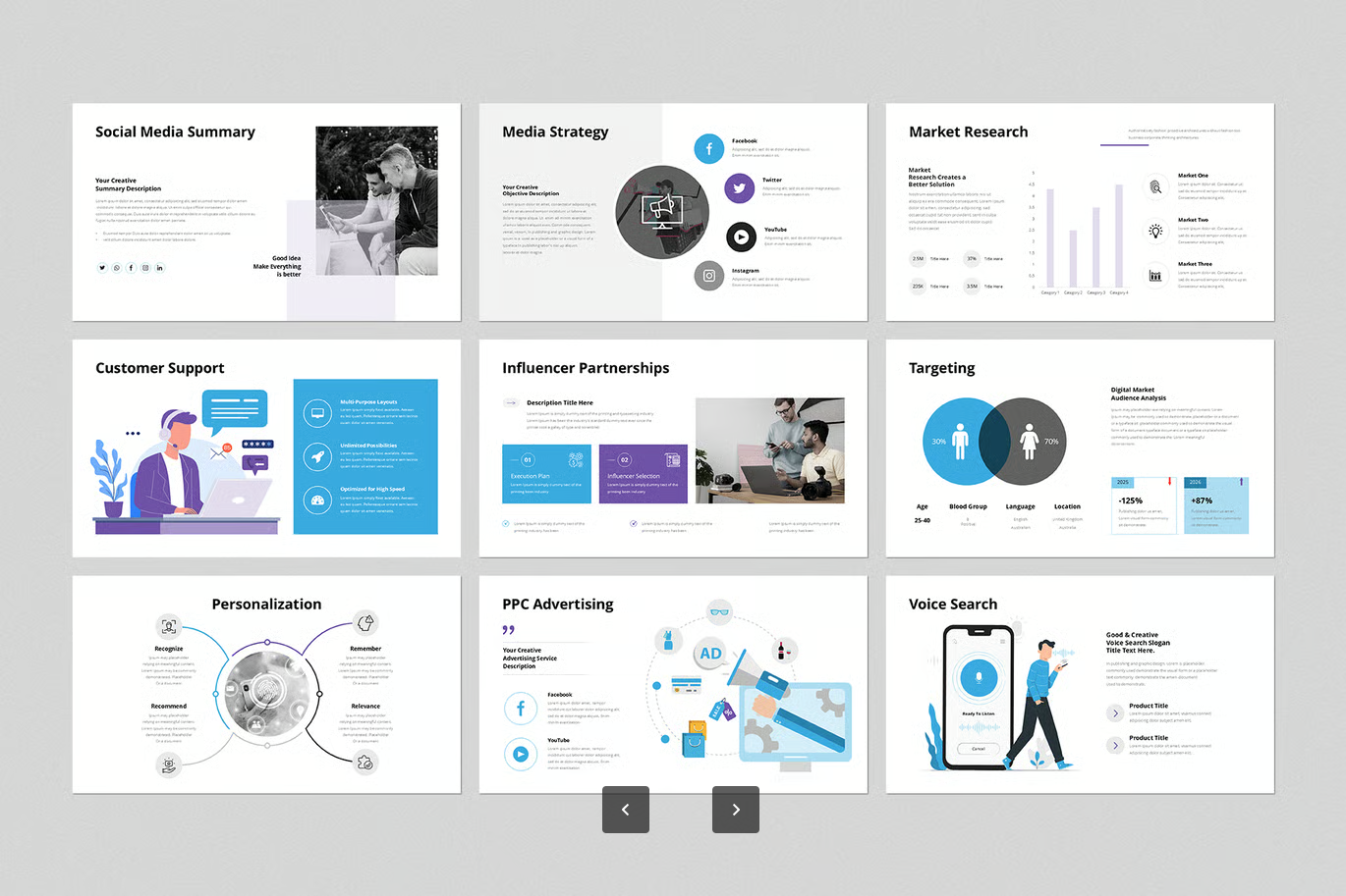 Keynote商务风PPT模板高端大气可编辑动态特效年终总结Digital Marketing Keynote Presentation Template-演示喵HUB