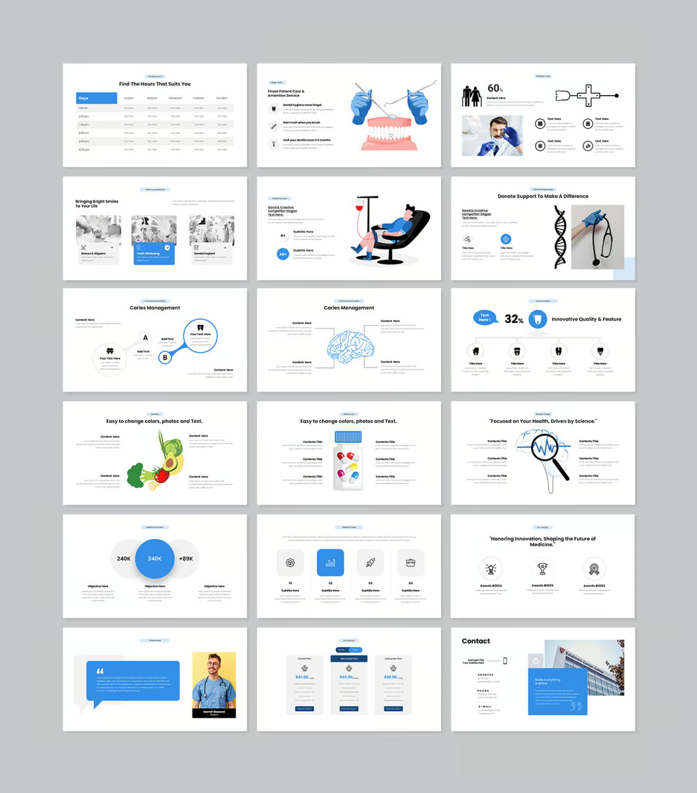 高端可编辑医疗PPT模板医学学术汇报课件Keynote专用Medical Keynote Presentation Template-演示喵HUB