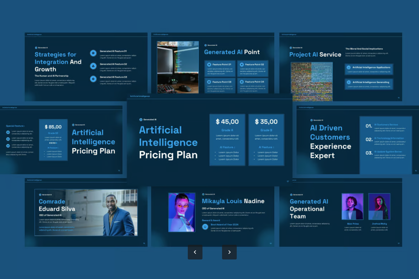 AI人工智能PPT模板商务科技风可编辑含动态图表毕业答辩Artificial Intelligence-演示喵HUB