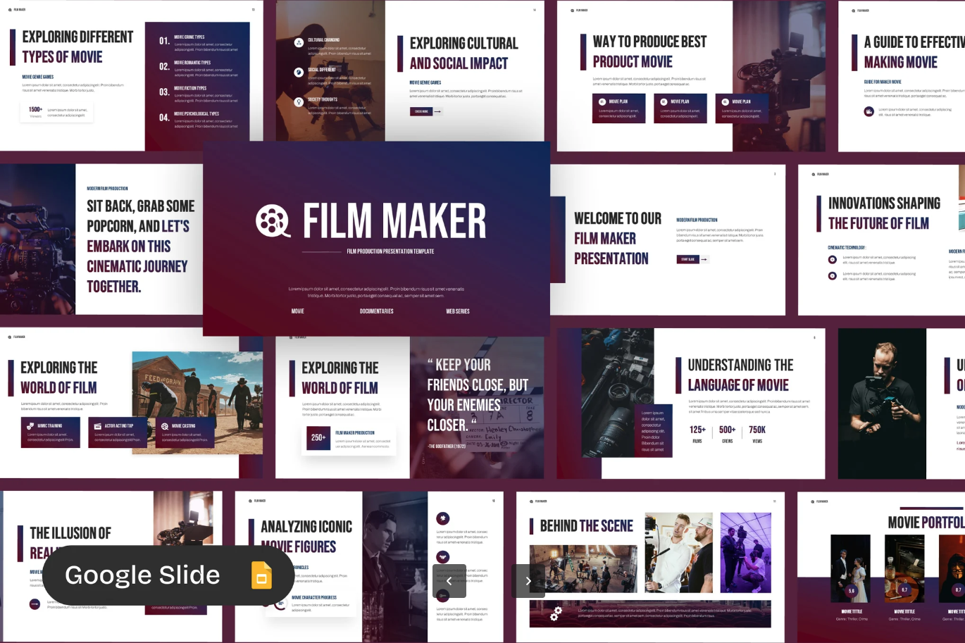 2025新款Film Maker影视风PPTX模板 高级电影感4K动态特效 设计师专用可编辑Film Maker-演示喵HUB