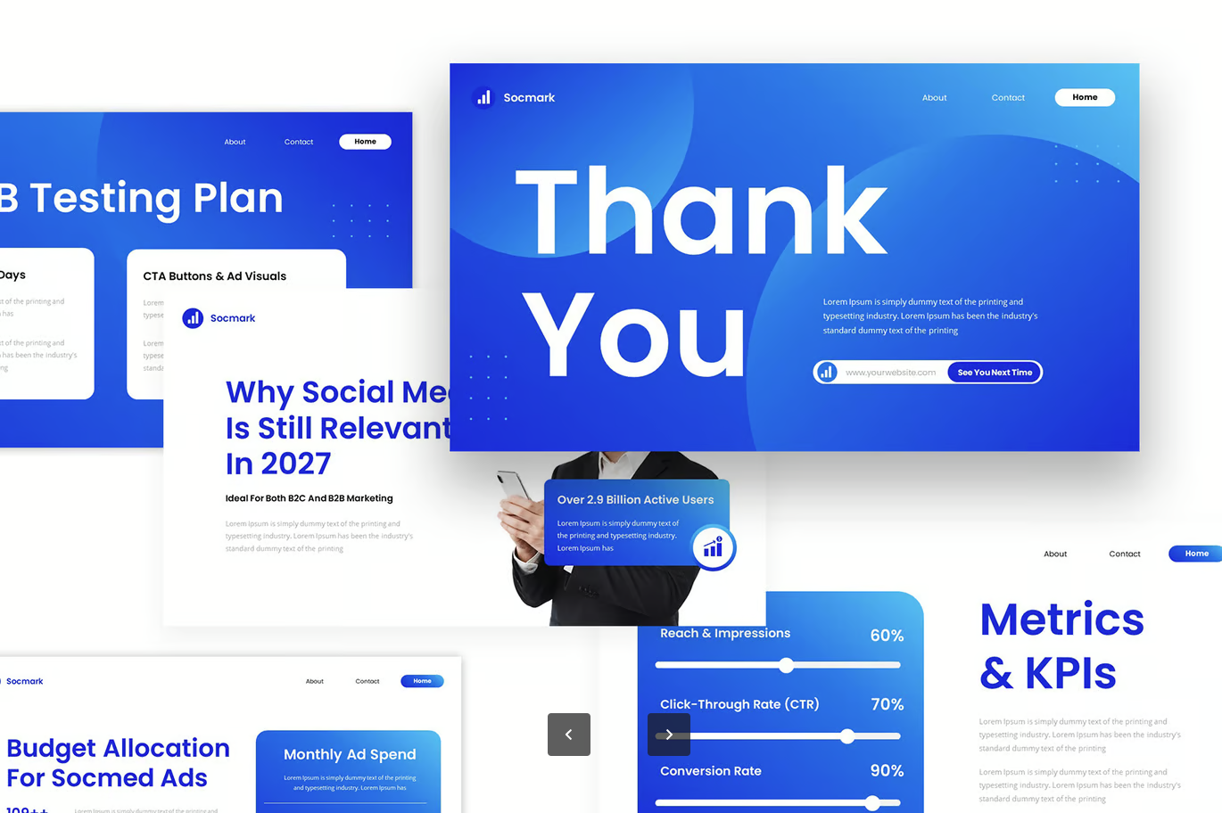 可编辑社交媒体营销策划PPT模板企业级高端商务方案汇报Social Media Marketing Plan PowerPoint-演示喵HUB