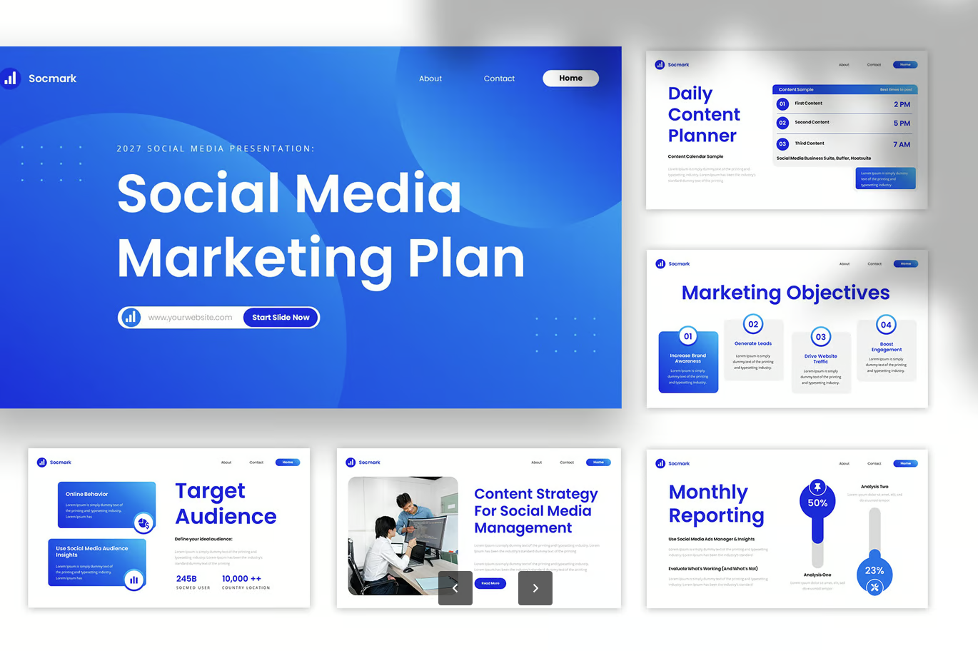 可编辑社交媒体营销策划PPT模板企业级高端商务方案汇报Social Media Marketing Plan PowerPoint-演示喵HUB