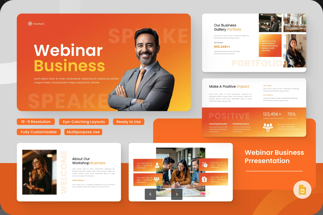 Webinar商务PPT模板可编辑高端大气企业商业路演动态图表Webinar Business-演示喵HUB