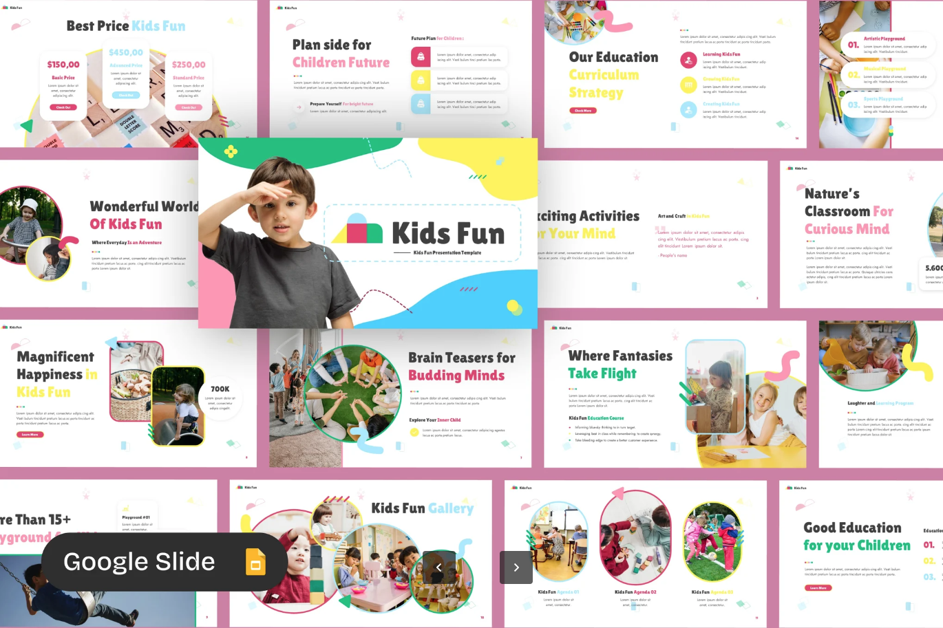 萌系卡通儿童PPT模板幼儿园课件可编辑动态早教素材创意教学Kids Fun-演示喵HUB