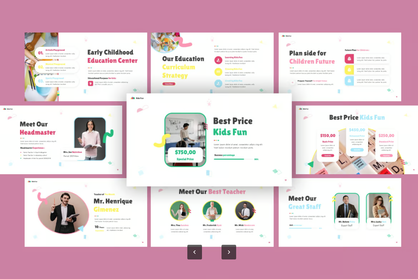 萌系卡通儿童PPT模板幼儿园课件可编辑动态早教素材创意教学Kids Fun-演示喵HUB