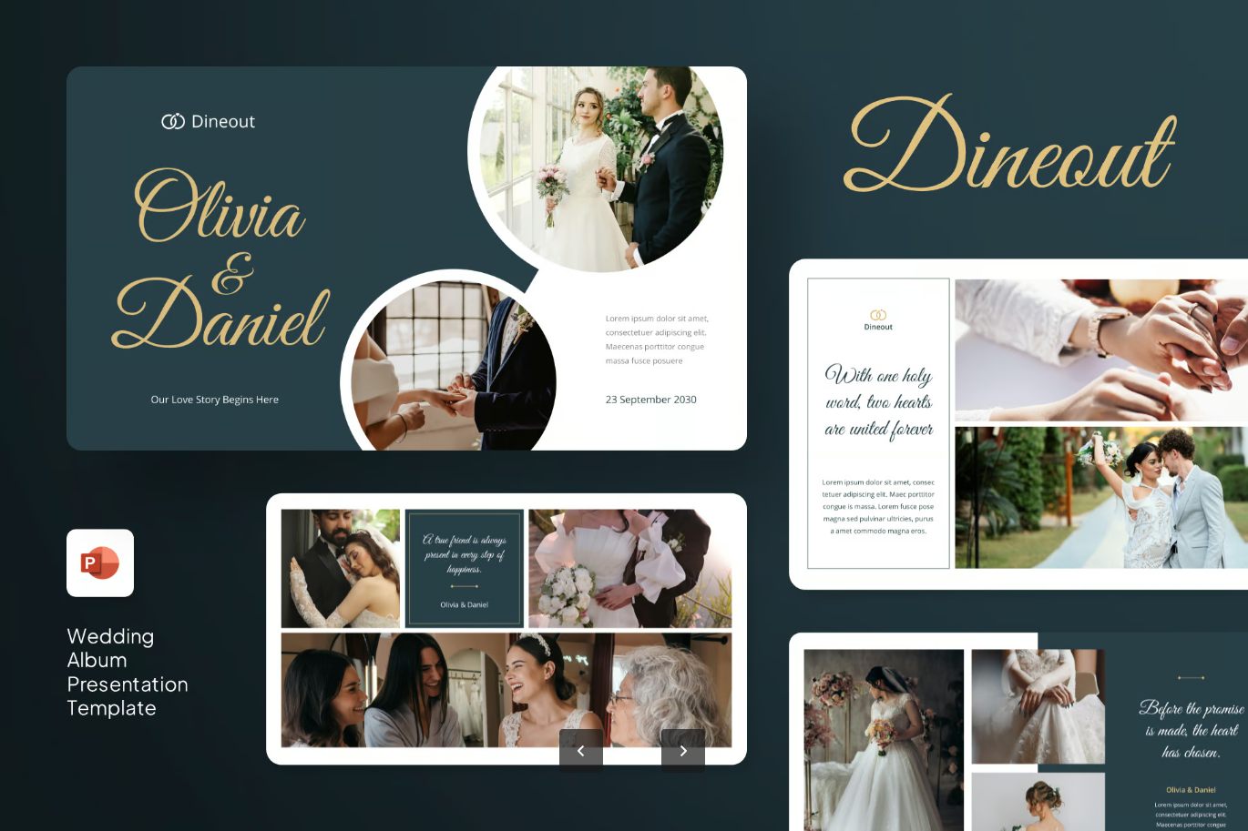 高端婚礼相册PPT模板可编辑ins风浪漫结婚纪念动态设计素材Wedding Album-演示喵HUB