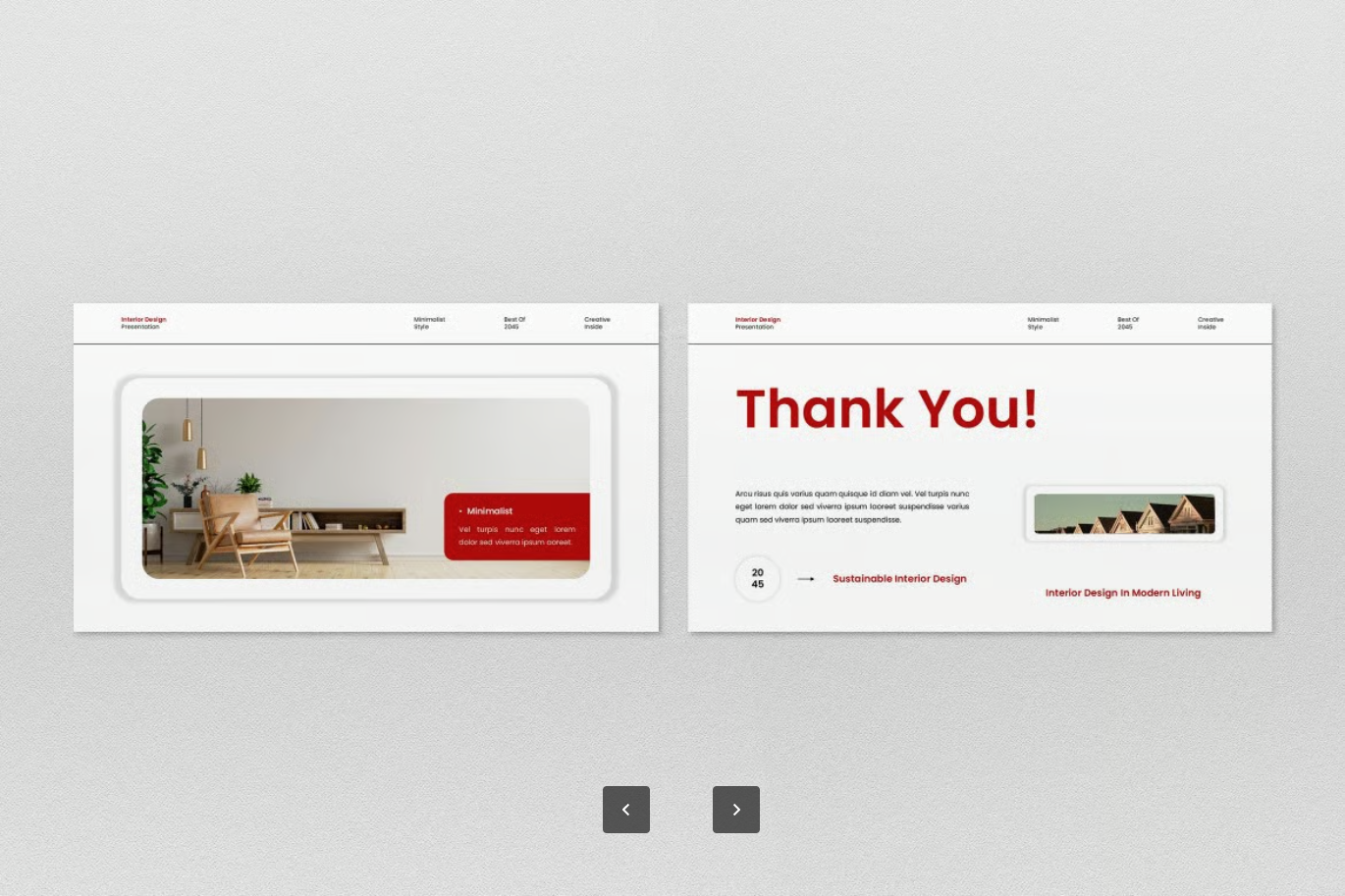 红白极简Keynote模板 ins风高级感PPT可编辑商用设计师同款White Red Minimalist Interior Design Keynote-演示喵HUB