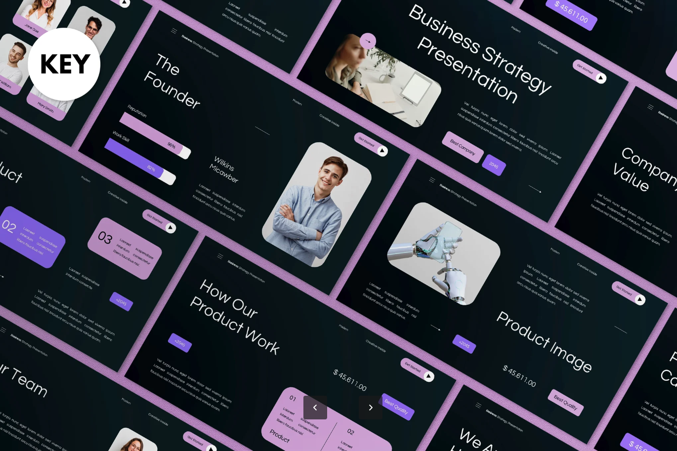 高端深青色现代商务Keynote模板 企业策划可编辑动态PPT年终总结Dark Teal Modern Business Strategy Keynote-演示喵HUB