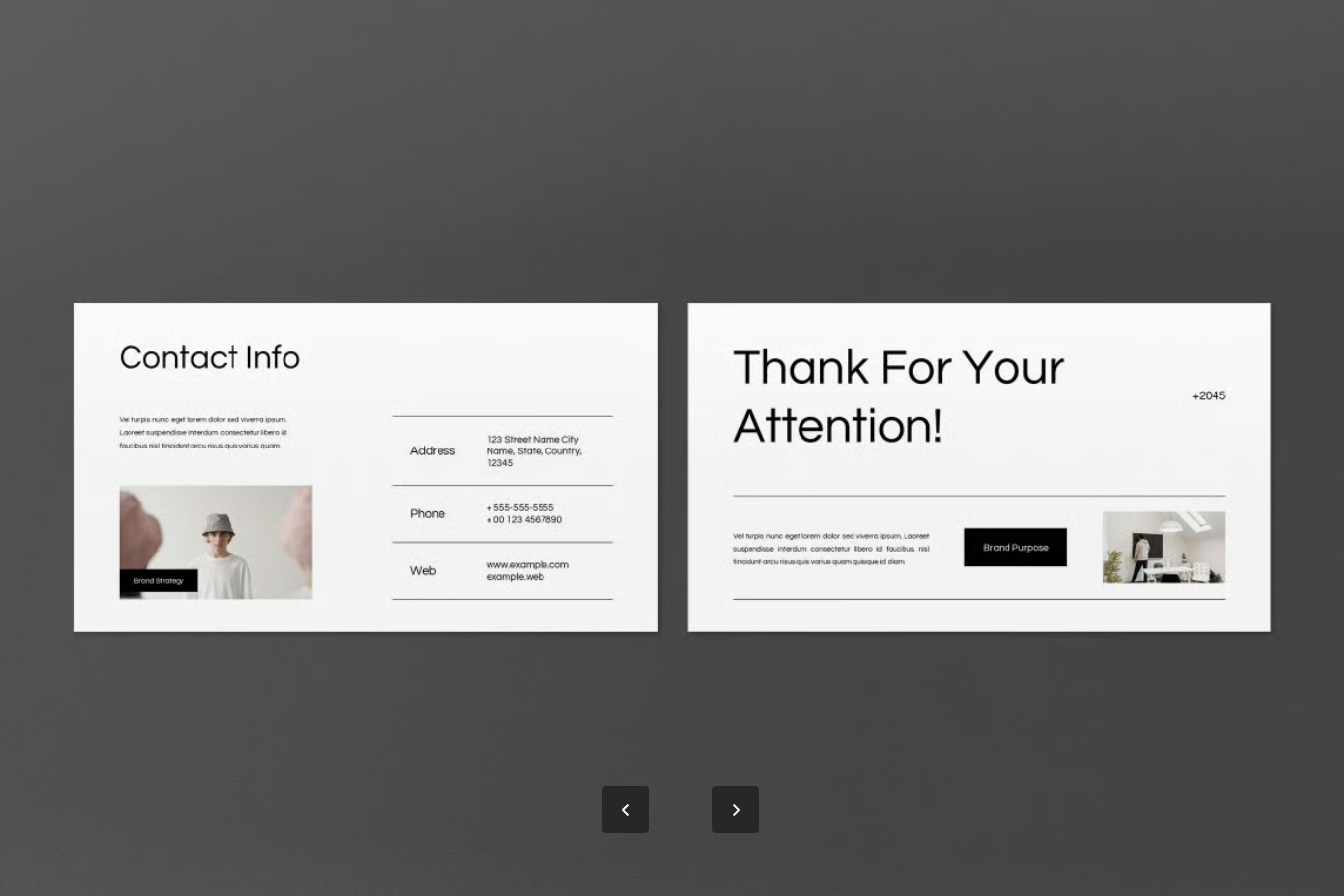 极简黑白品牌策划PPT模板Google Slides高级感商业计划书演示文稿White Black Minimalist Brand Strategy Google Slide-演示喵HUB