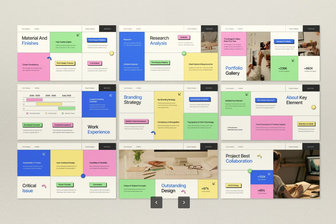 设计师专用Cream作品集Keynote模板商务风简约高级PPT创意设计Cream Portfolio Graphic Designer Keynote-演示喵HUB