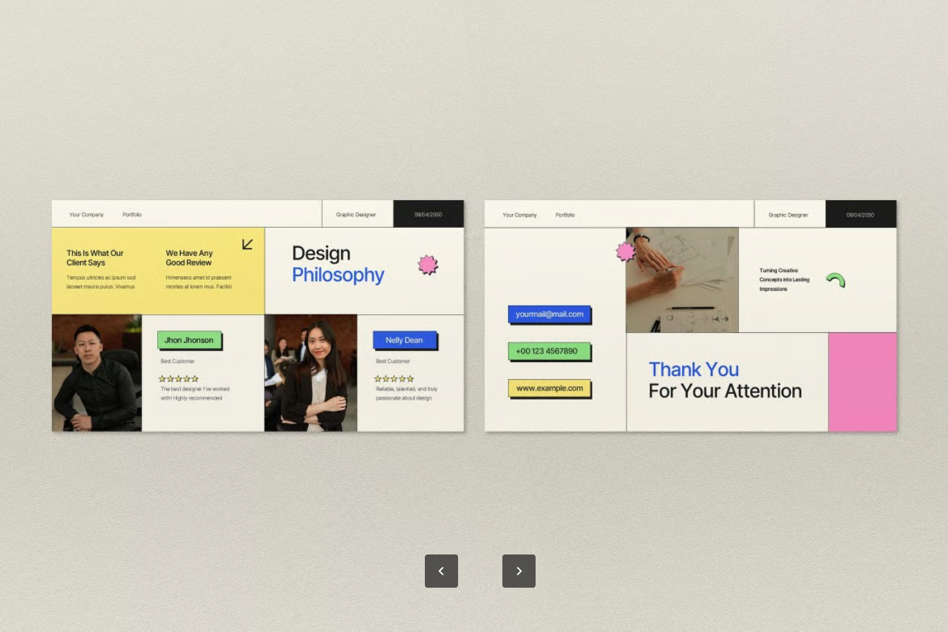 设计师专用Cream作品集Keynote模板商务风简约高级PPT创意设计Cream Portfolio Graphic Designer Keynote-演示喵HUB