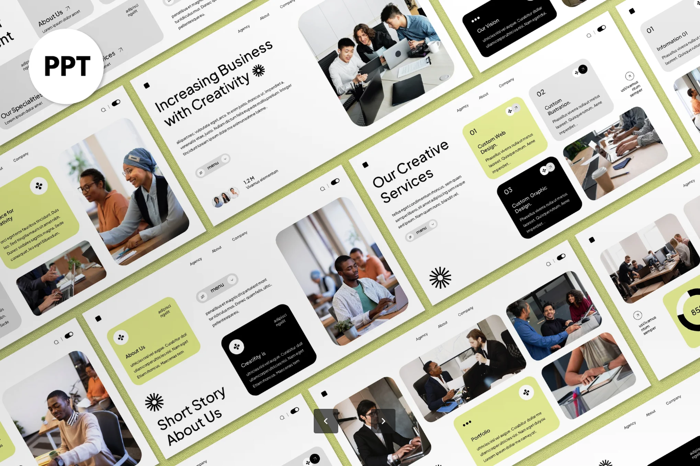 高级感黄白创意PPT模板 极简商务可编辑 ins风毕业答辩必备White Yellow Modern Agency Creative PPT-演示喵HUB