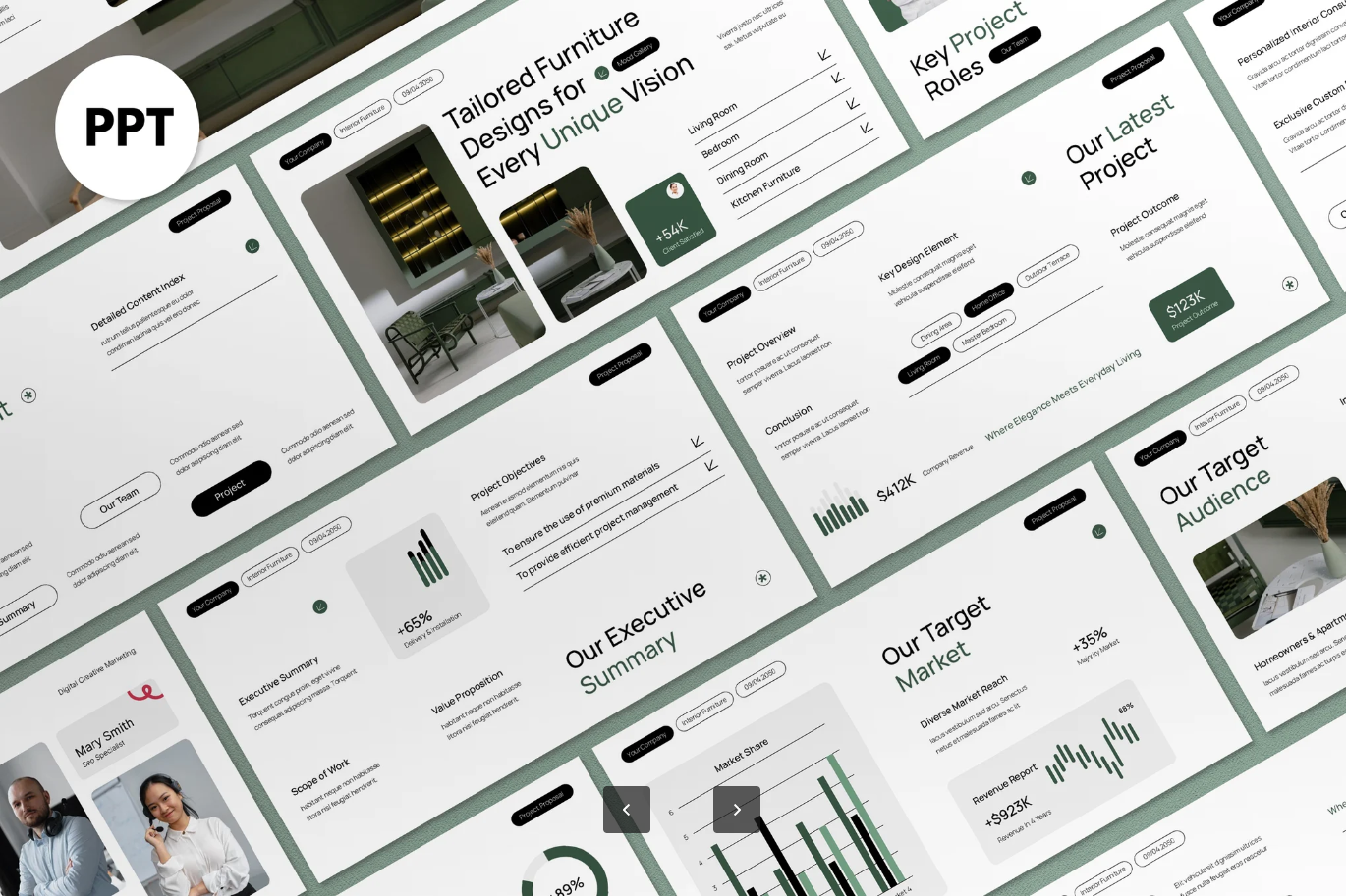 绿色环保项目提案PPT模板可编辑动态简约商务幻灯片Green Project Proposal Interior PPT-演示喵HUB