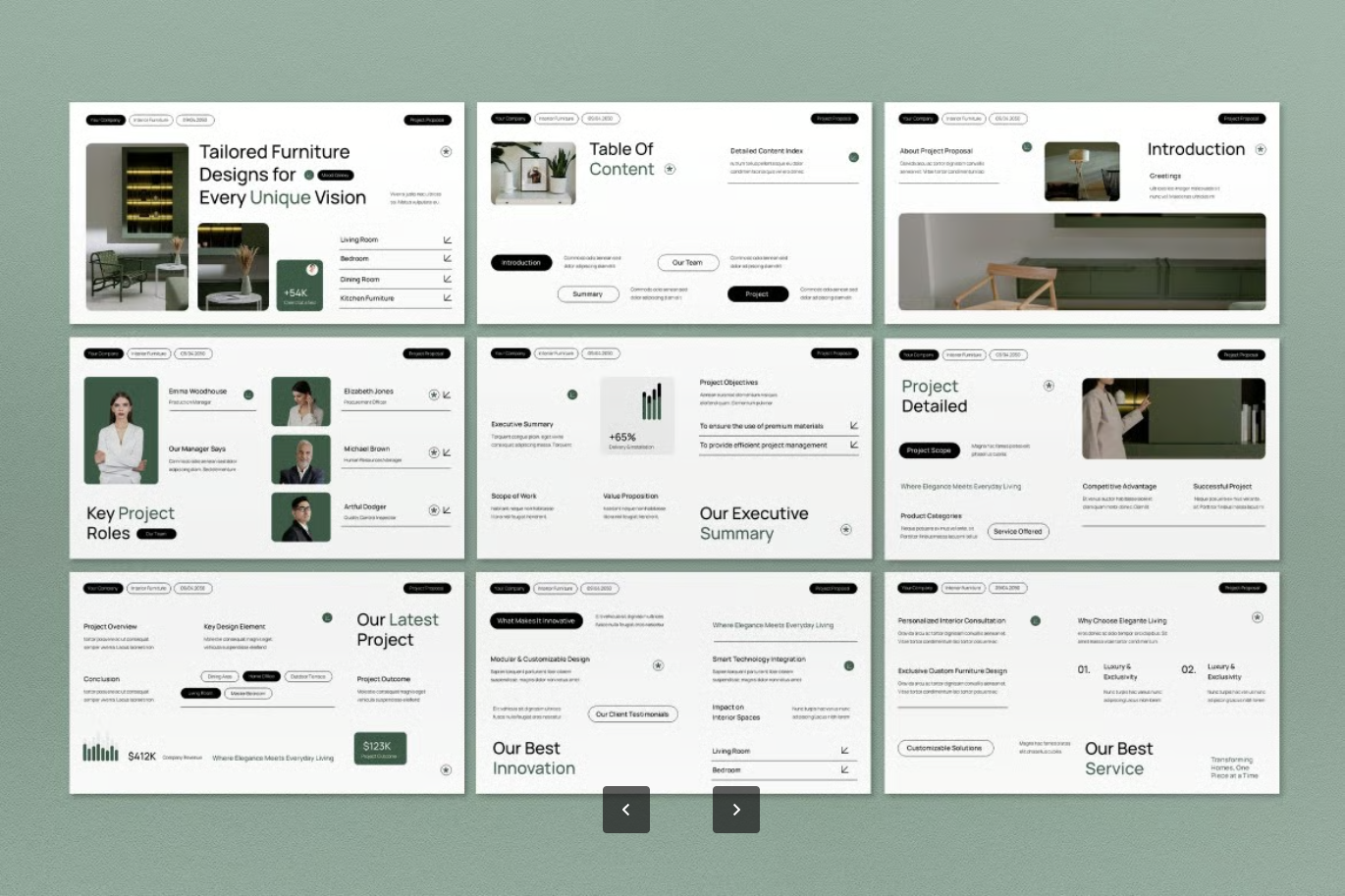 绿色环保项目提案PPT模板可编辑动态简约商务幻灯片Green Project Proposal Interior PPT-演示喵HUB
