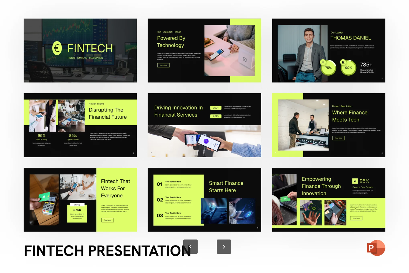 Fintech金融科技PPT模板高端商务可编辑演示文稿路演设计方案素材Fintech-演示喵HUB