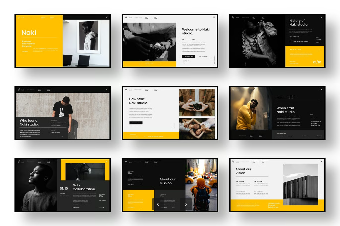 高端商务Keynote模板企业级汇报答辩年终总结创意简约可编辑Naki – Business Keynote Template-演示喵HUB