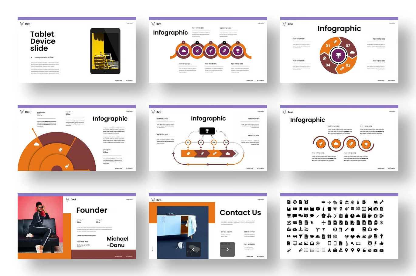 极简北欧风商务PPT模板36套配色一键换色可编辑企业汇报Devi – Business Keynote Template-演示喵HUB