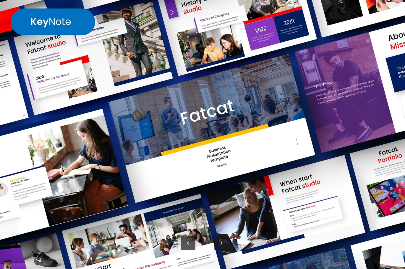 Fatcat商务Keynote模板高端大气创意设计可编辑年终汇报PPTFatcat – Business Keynote Template-演示喵HUB