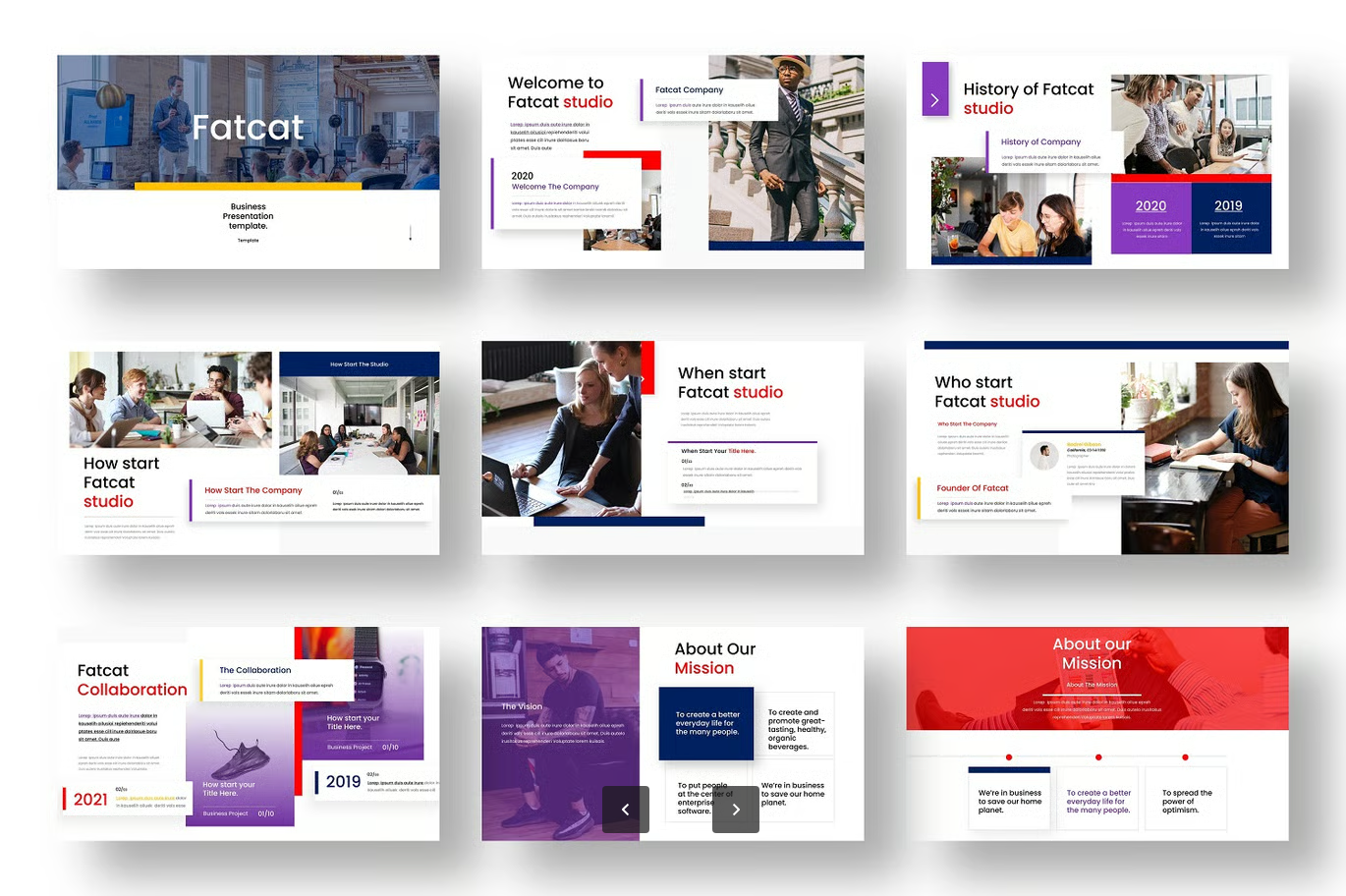 Fatcat商务Keynote模板高端大气创意设计可编辑年终汇报PPTFatcat – Business Keynote Template-演示喵HUB