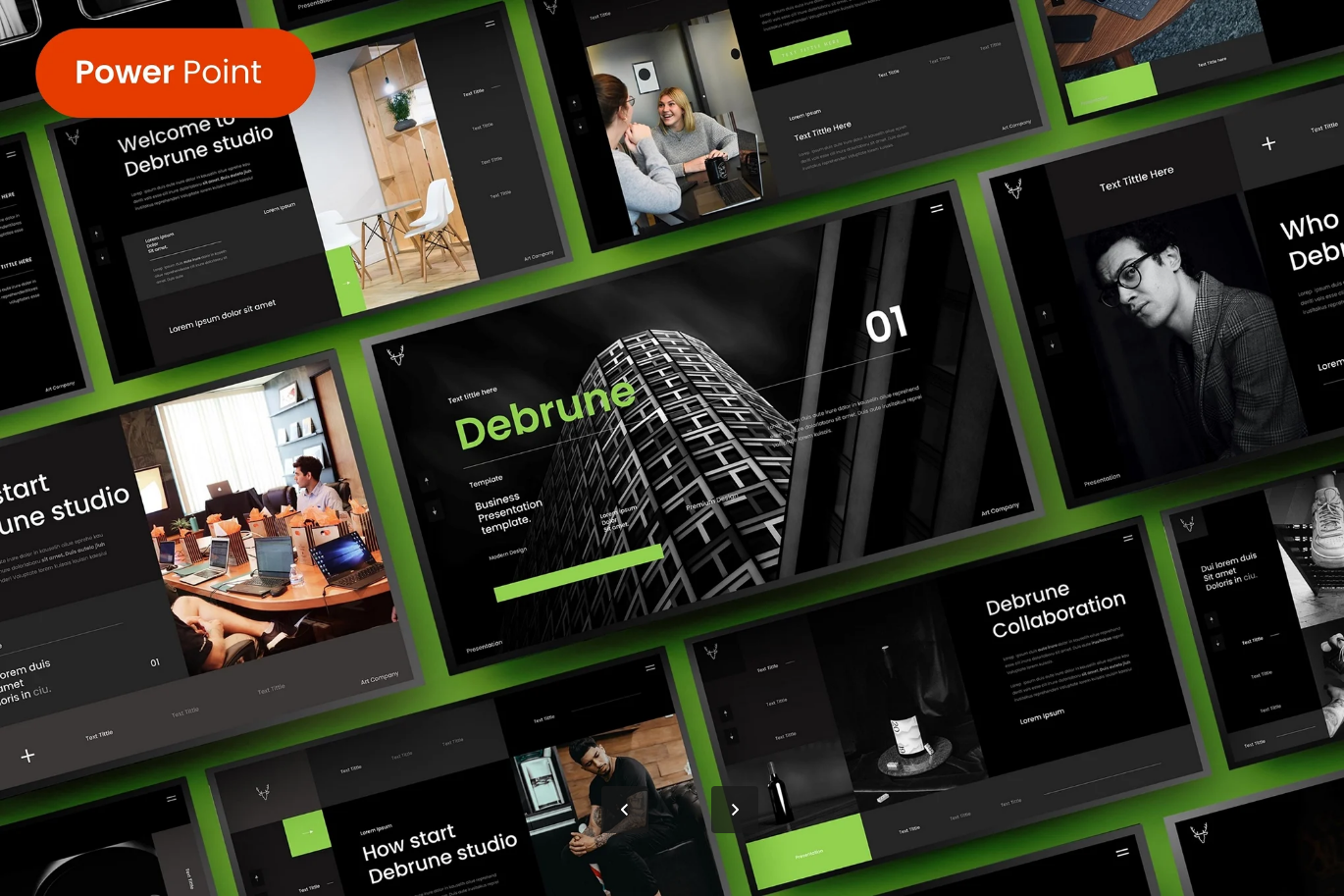 Debrune深色商务PPT模板高端企业级可编辑图表动画全套装Debrune – Business PowerPoint Template-演示喵HUB