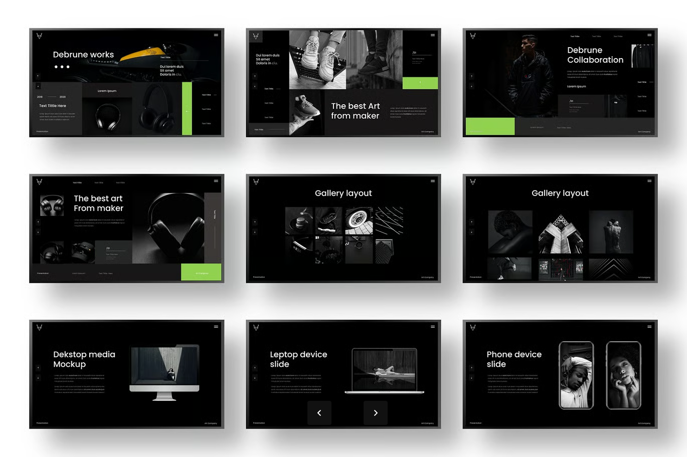 Debrune深色商务PPT模板高端企业级可编辑图表动画全套装Debrune – Business PowerPoint Template-演示喵HUB
