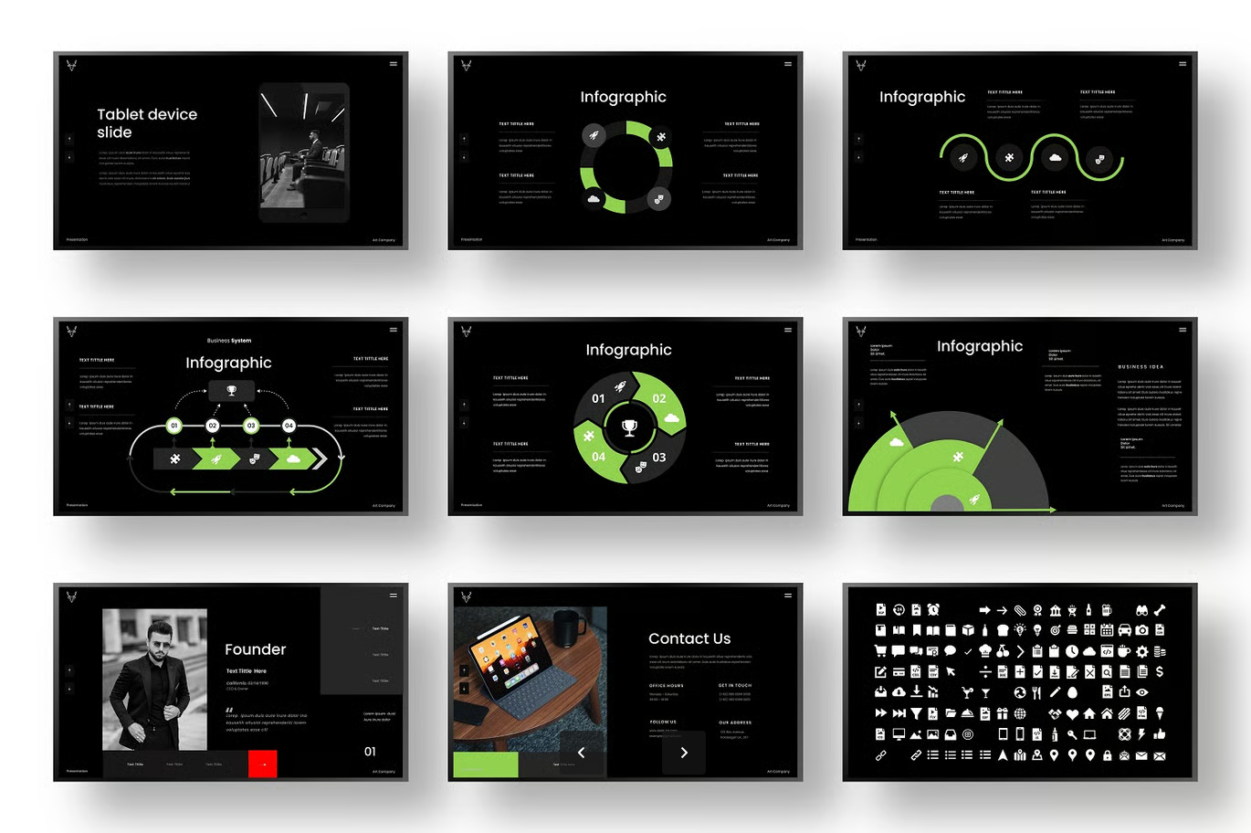 Debrune深色商务PPT模板高端企业级可编辑图表动画全套装Debrune – Business PowerPoint Template-演示喵HUB